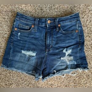 Blue Ripped Distressed Denim Shorts - Size 4/27